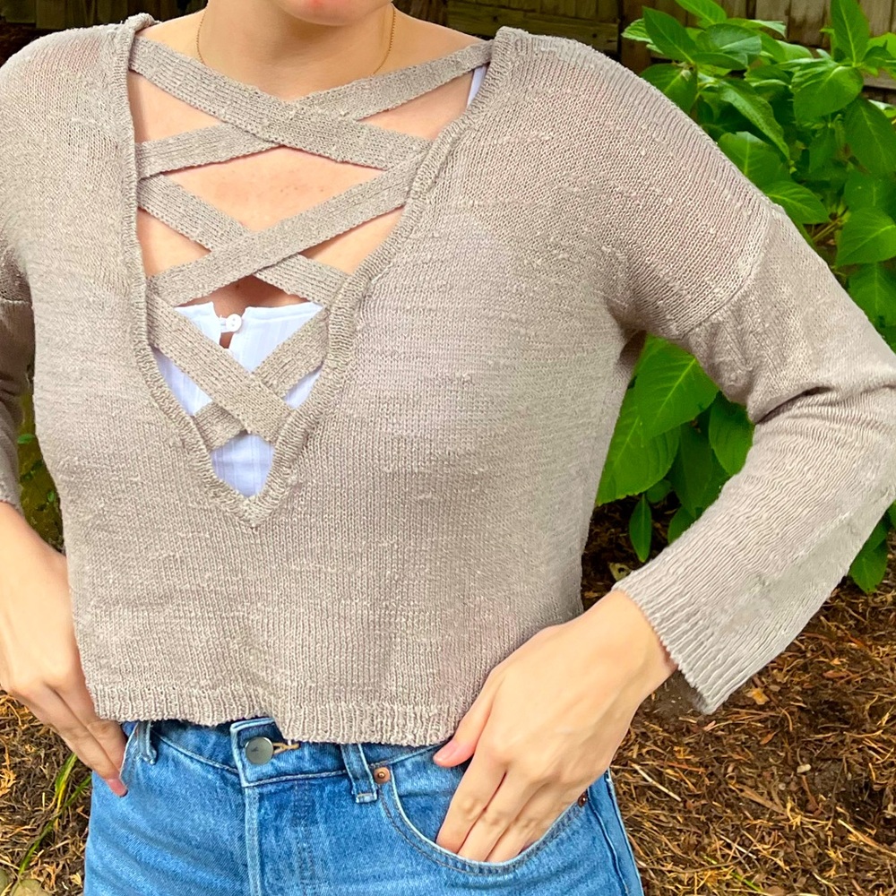Reversible knit sweater